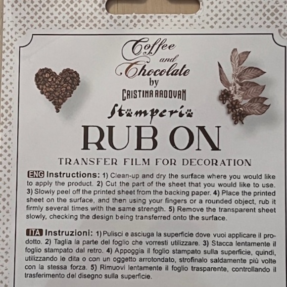 Stamperia Coffee and Chocolate Rub-On Transfers Vintage Coffee Shop Theme - Picture 5 of 7